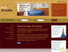 Tablet Screenshot of hotelarcadiaarenal.com